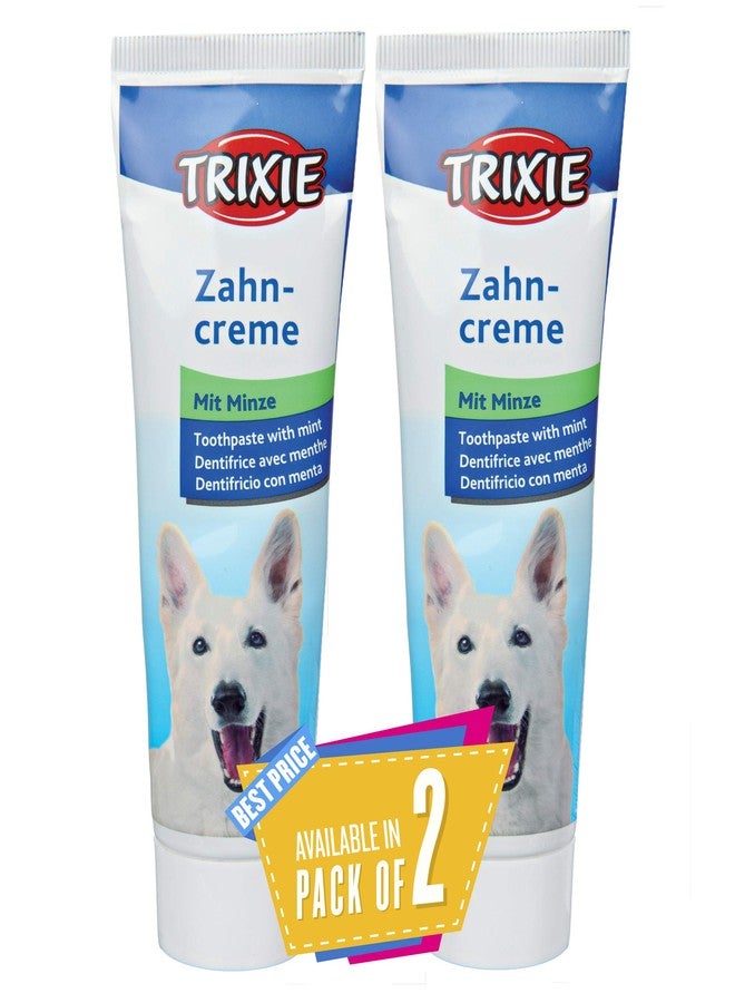Trixie Mint Flavoured Toothpaste for Dogs, Prevent Tartar Build-Up and Maintains Dental Hygiene, Suitable for All Breeds of Dogs - Pack of 2 - Image 1
